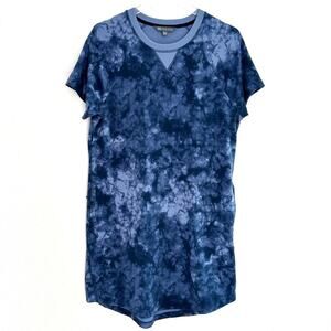 Title Nine Hideaway Dress Women Medium Blue Tie Dye Short Sleeve Crewneck Hiking